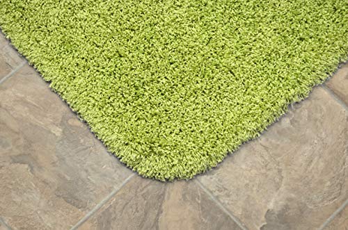 Garland Rug Jazz Shaggy Nylon Washable Bath Rug, 24 in. x 40 in, Lime Green