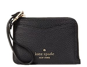 kate spade new york leila leather card holder wristlet, black