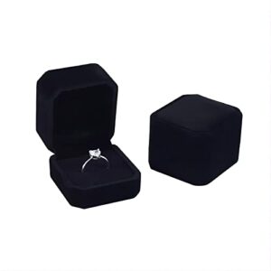 yzwdtgs 2 pack velvet ring boxes, earring pendant jewelry case, ring earrings gift boxes, jewellry display (black)