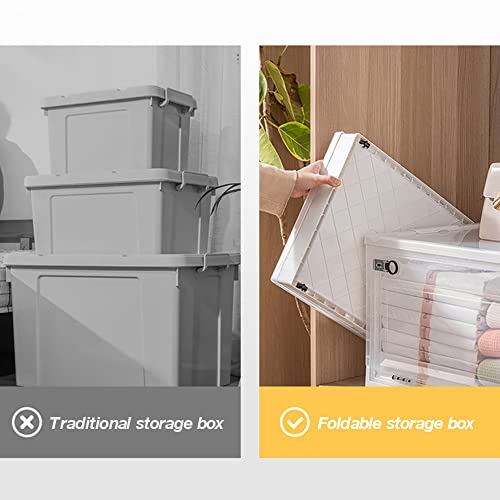 YUEHUA Plastic Storage Bins with Lids, 27 Liter Large Storage Bins with Lids, Plastic Storage Bins, Plastic Tote for Home/Bedroom/Kitchen/Office/Travel