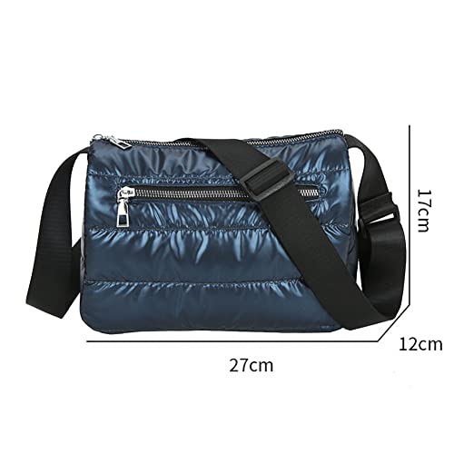 Quilted Crossbody Bag for Women Puffy Shoulder Bag Padded Puffer Messenger Bag Hobo Bag with Inner Pocket