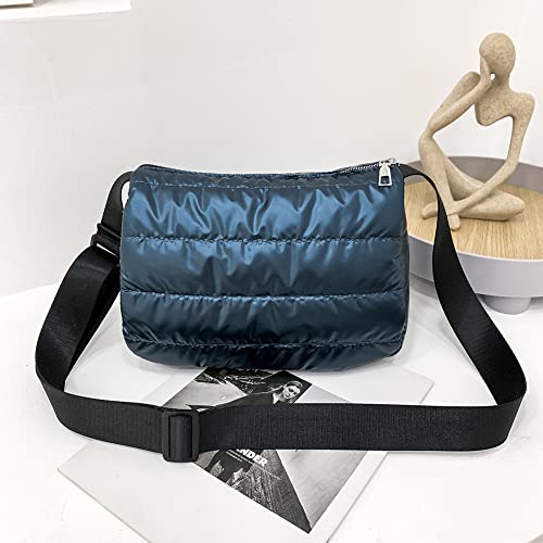 Quilted Crossbody Bag for Women Puffy Shoulder Bag Padded Puffer Messenger Bag Hobo Bag with Inner Pocket