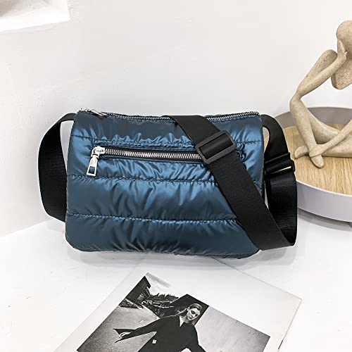 Quilted Crossbody Bag for Women Puffy Shoulder Bag Padded Puffer Messenger Bag Hobo Bag with Inner Pocket