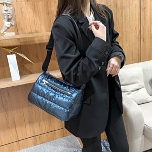 Quilted Crossbody Bag for Women Puffy Shoulder Bag Padded Puffer Messenger Bag Hobo Bag with Inner Pocket