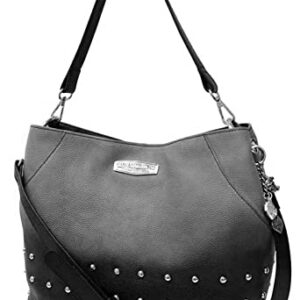 Harley-Davidson Women's Ombre Effect Studded Leather HOBO Purse - Gray & Black
