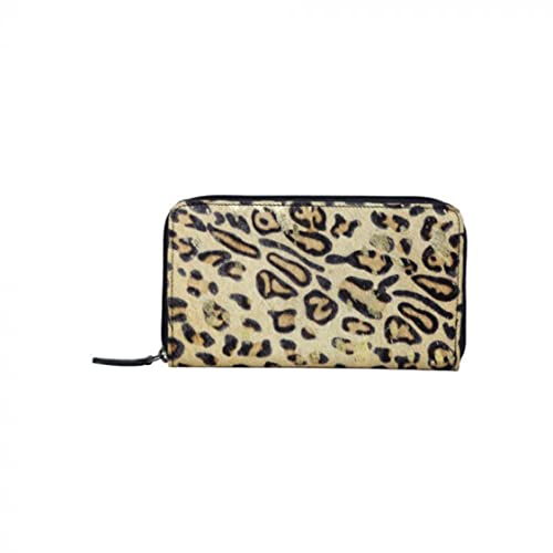 Tan & Brown Western Zippered Handheld Clutch for Women