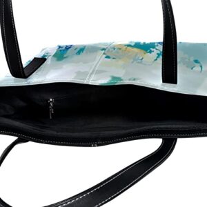 Abstract Painting Leather Tote Shoulder Bag for Women Satchel Handbag