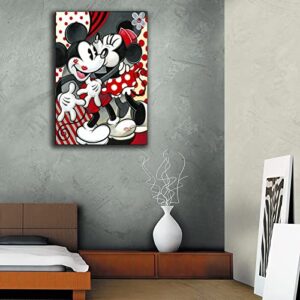 LIINH Mickey and Minnie are Enjoying Each Other's Company Poster Decorative Painting Canvas Wall Art Living Room Posters Bedroom Painting 16x24inch(40x60cm)