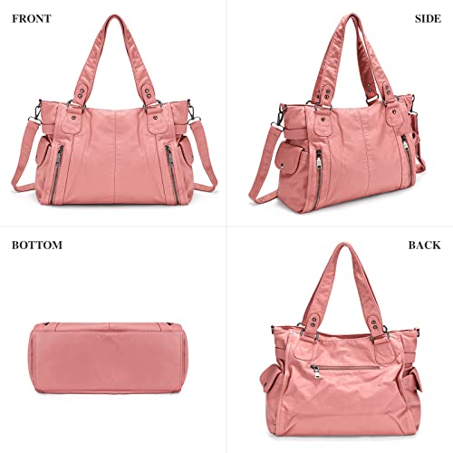 UBORSE Purses for Women Large Hobo Bags Satchel Shoulder Bag Washed PU Leather Tote Bag Top Handle Handbags