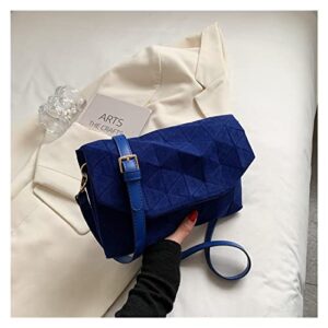 xcyy women handbag pu leather women crossbody bags lattice fashion square shoulder bag luxury handbags clutches (color : blue, size : 26x4x17cm)