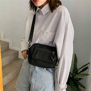 Large Shoulder Tote Tote Canvas Bag Color Women Shoulder Zipper Outdoor Casual Handbag Bag Satchel Men (Black, One Size)