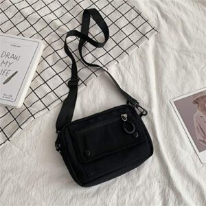 Large Shoulder Tote Tote Canvas Bag Color Women Shoulder Zipper Outdoor Casual Handbag Bag Satchel Men (Black, One Size)