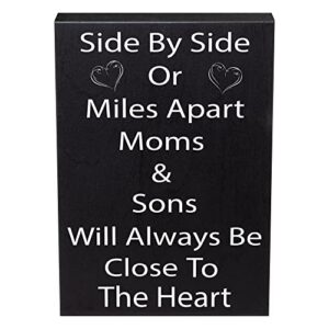jennygems mom gifts from son, mom and sons will always be close to the heart wooden sign and wall decor, made in usa