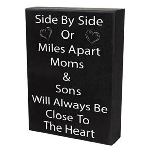 JennyGems Mom Gifts from Son, Mom and Sons Will Always Be Close to the Heart Wooden Sign and Wall Decor, Made in USA