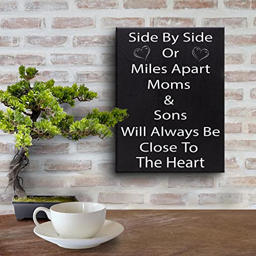 JennyGems Mom Gifts from Son, Mom and Sons Will Always Be Close to the Heart Wooden Sign and Wall Decor, Made in USA