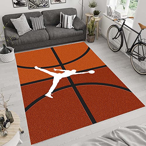 Sports Rug, Basketball Rug, Chenille Rugs for Living Room, Bedroom Rug, Home Decor Rug, Modern Carpets, Kids Room Decor, Birthday Gifts, ms0266.2 (39”x59”)=100x150cm