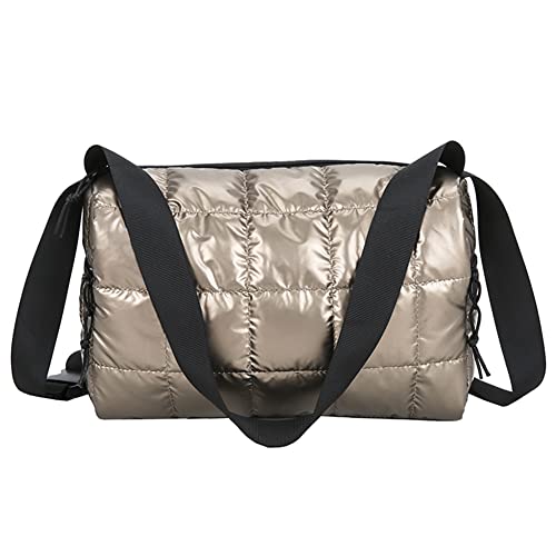 Quilted Crossbody Bag for Women Puffy Shoulder Bag Padded Puffer Messenger Bag Hobo Bag with Inner Pocket