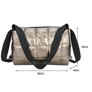 Quilted Crossbody Bag for Women Puffy Shoulder Bag Padded Puffer Messenger Bag Hobo Bag with Inner Pocket