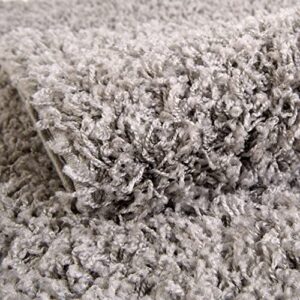 Rugs.com - Über Cozy Solid Shag Collection Rug – 8' x 10' Cloud Gray Shag Rug Perfect for Living Rooms, Large Dining Rooms, Open Floorplans