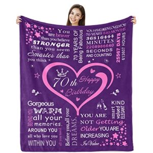 70th birthday gifts for women blanket 50″x60″, 70th birthday gifts ideas throw blanket, 1953 birthday gifts for women, 70th birthday gifts for sister wife mom grandma, 70 year old birthday gift ideas