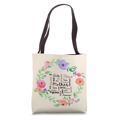 International Mom World Translations Multi Languages Black Tote Bag