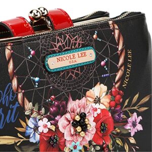 Nicole Lee Bohemian Black Kiss Lock Crossbody