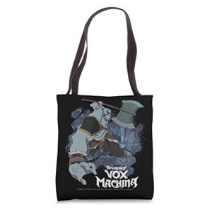 the legend of vox machina grog strongjaw with axe tote bag