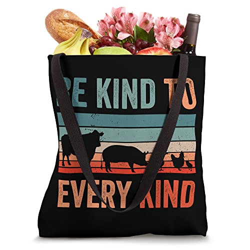 Be Kind To Every Kind Vegan Veggies Funny Vegetarian Tote Bag