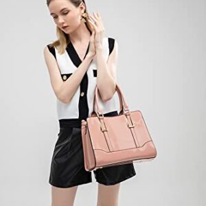 LJOSEIND Shiny Patent Leather Handbags Shoulder Bags Fashion Satchel Purses Top Handle Bags for Women (Pink)