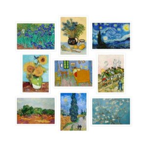 ink inc. van gogh prints master impressionst painters series | starry night wall art | set of 9 5×7 | unframed