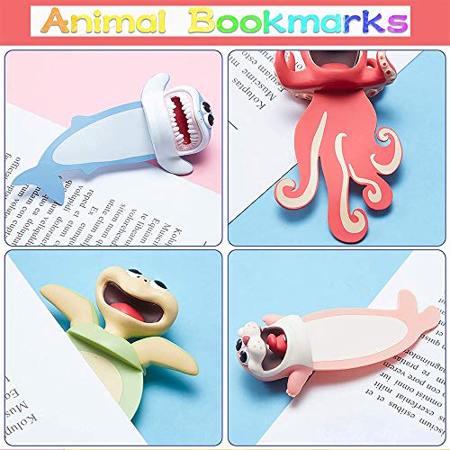 Wacky Bookmark Palz-3d Stereo Kawaii Cartoon Bookmark, 3D Animal Wacky Bookmarks, Christmas Birthday Party Favors Gift for Kids Students（Seal） …