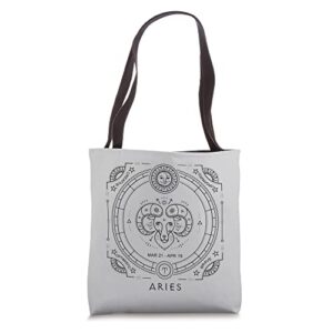 aries astrological zodiac sign the ram graphic tote bag