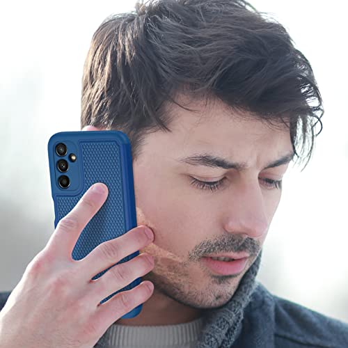 FNTCASE for Samsung Galaxy A14 5G Case: Dual Layer Protective Heavy Duty Cell Phone Cover Shockproof Rugged with Non Slip Textured Back - Military Protection Bumper Tough - 2023, 6.6inch (Navy Blue)