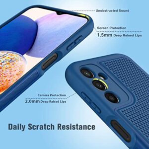 FNTCASE for Samsung Galaxy A14 5G Case: Dual Layer Protective Heavy Duty Cell Phone Cover Shockproof Rugged with Non Slip Textured Back - Military Protection Bumper Tough - 2023, 6.6inch (Navy Blue)