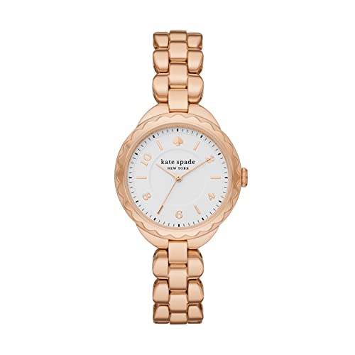 kate spade new york morningside three-hand rose gold-tone stainless steel watch (Model: KSW1738)