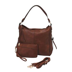 jupa place large hobo bag women purse handbag – crossbody bag women’s shoulder bags – multi-pocket handbag set- (brown)