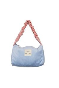 ulisty women/girls small corduroy underarm bag fashion cute shoulder bag mini hobo bag casual handbag blue