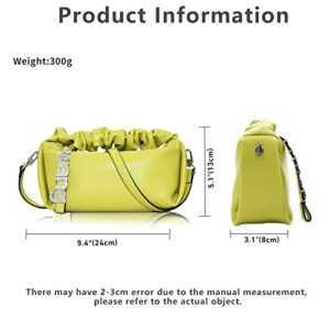 JAVIC Small Crossbody Bags for Women Mini leather Purse Shoulder Handbags with Removable Straps, Green