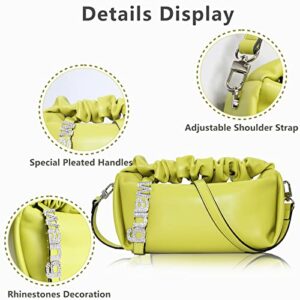 JAVIC Small Crossbody Bags for Women Mini leather Purse Shoulder Handbags with Removable Straps, Green