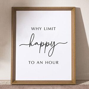 Why Limit Happy To An Hour, Office Wall Art, Bar Wall Art, Bar Signs, Funny Wall Decor, Restaurant Decor, Farmhouse Wall Decor, Home Bar Decor, 8x10 inch - UNFRAMED