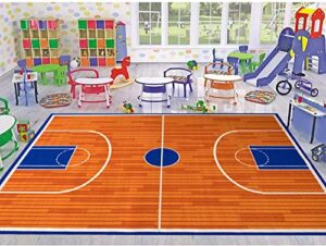champion rugs sports theme basketball court theme area rug carpet (5 ft x 7 ft)