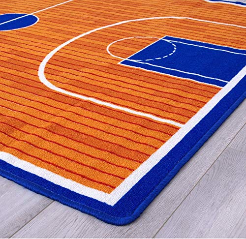 Champion Rugs Sports Theme Basketball Court Theme Area Rug Carpet (5 ft x 7 ft)