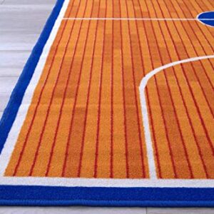Champion Rugs Sports Theme Basketball Court Theme Area Rug Carpet (5 ft x 7 ft)