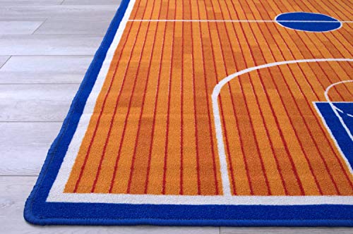 Champion Rugs Sports Theme Basketball Court Theme Area Rug Carpet (5 ft x 7 ft)