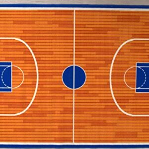 Champion Rugs Sports Theme Basketball Court Theme Area Rug Carpet (5 ft x 7 ft)