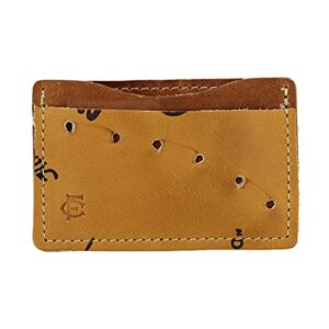 fielders choice goods leather cardholder – front pocket wallet handcrafted from vintage baseball gloves by fc goods