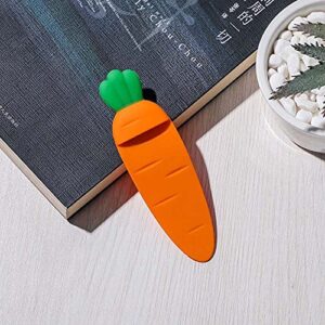 3D Stereo Book Marks Kids Bookmarks Kawaii Silicone Carrot Bookmark Novelty Book Marker Inspirational Quote Bookmark Page Marker