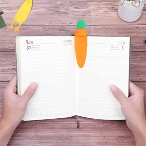 3D Stereo Book Marks Kids Bookmarks Kawaii Silicone Carrot Bookmark Novelty Book Marker Inspirational Quote Bookmark Page Marker