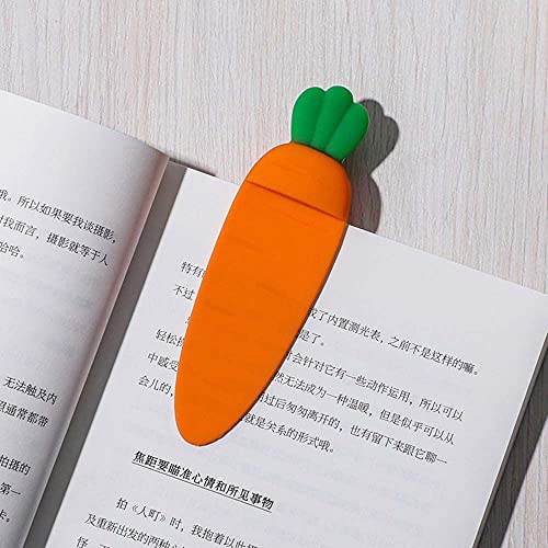 3D Stereo Book Marks Kids Bookmarks Kawaii Silicone Carrot Bookmark Novelty Book Marker Inspirational Quote Bookmark Page Marker