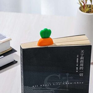 3D Stereo Book Marks Kids Bookmarks Kawaii Silicone Carrot Bookmark Novelty Book Marker Inspirational Quote Bookmark Page Marker